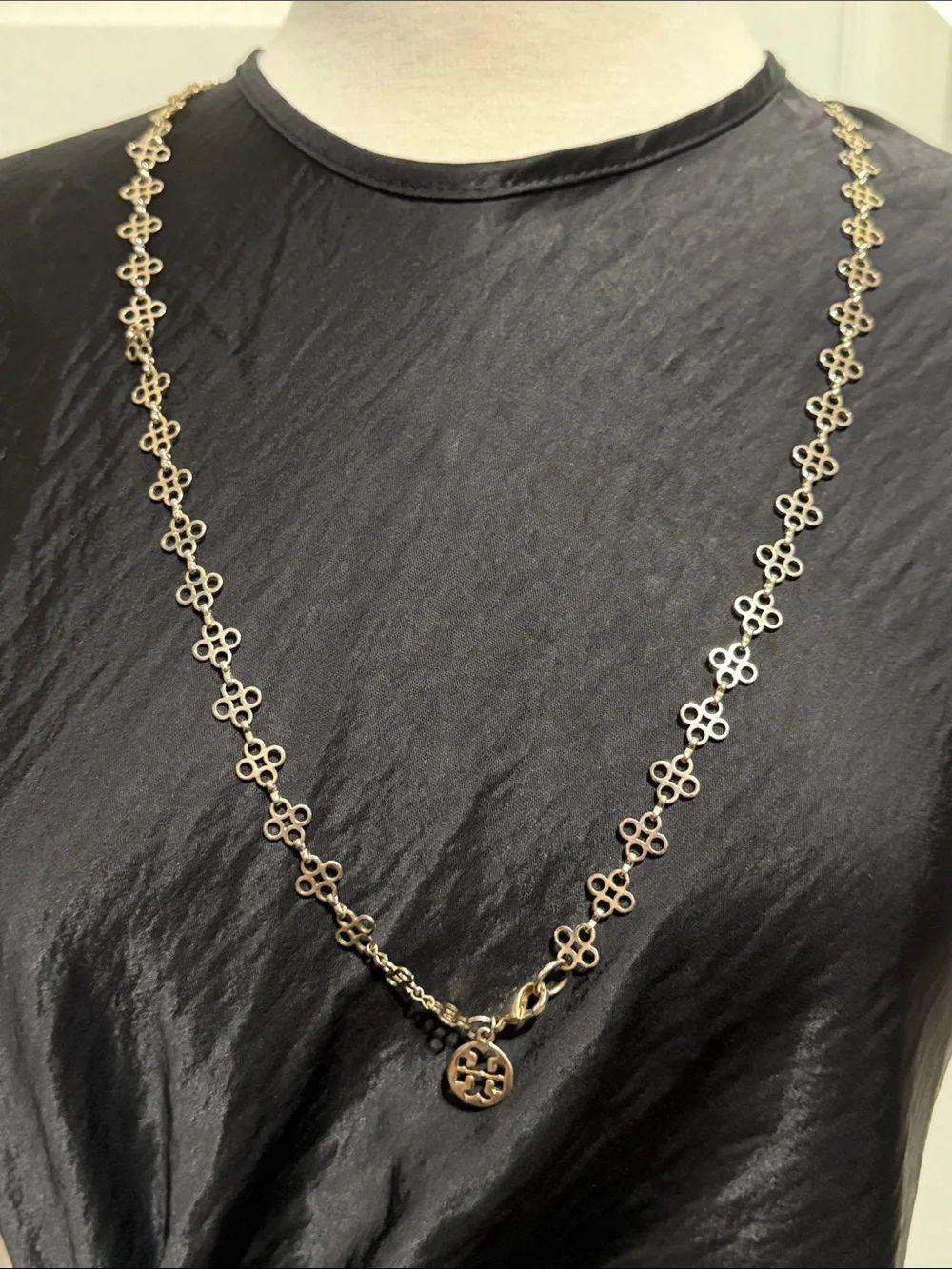 Tory Burch Quatrefoil Gold Long Necklace”